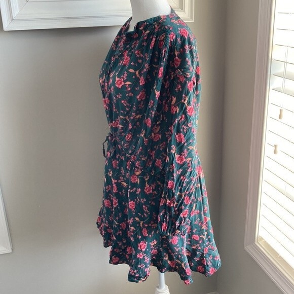 Free People Emerald Flower Fields Mini Boho Dress Small - Picture 5 of 11